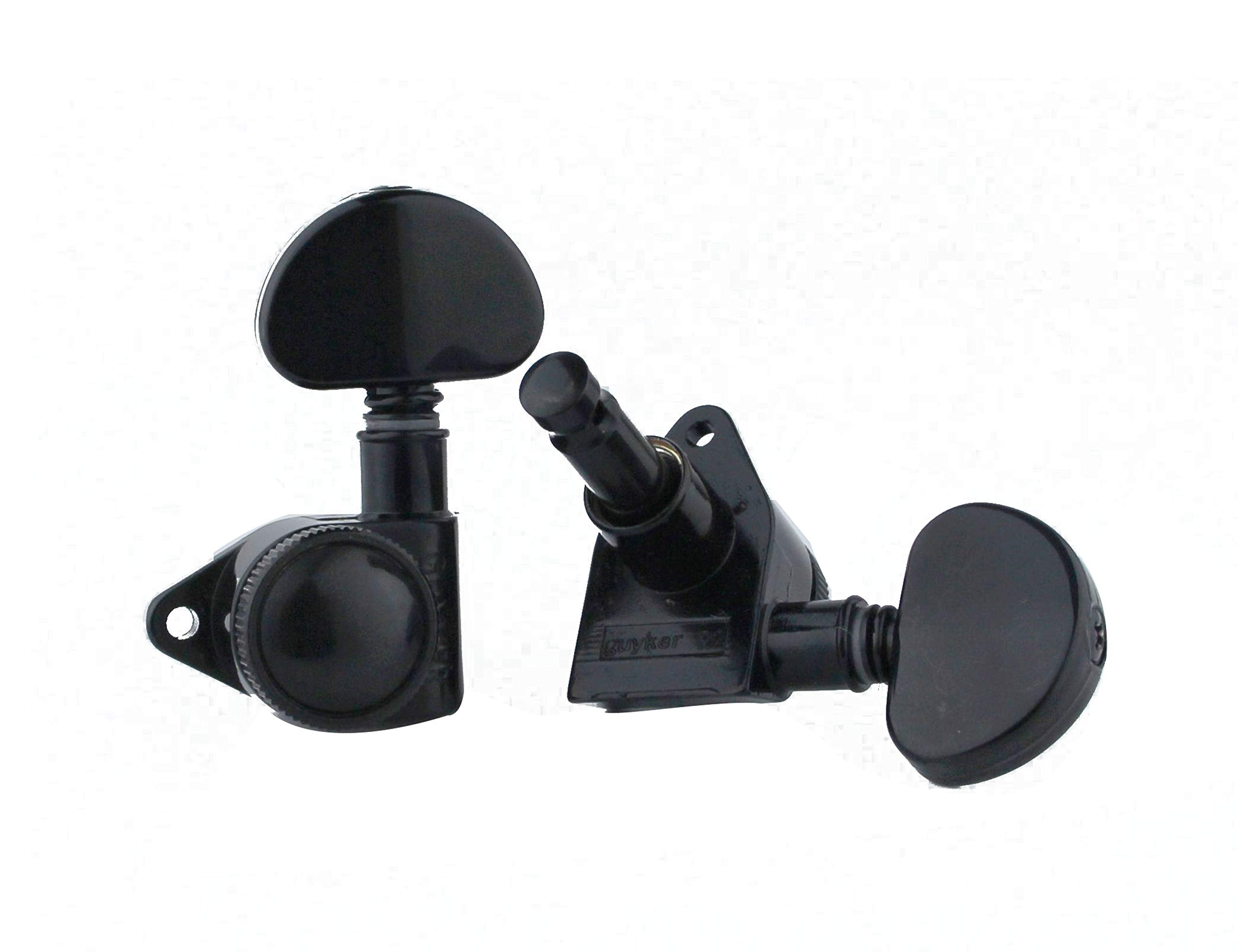 Guyker Guitar Locking Tuners (3L + 3R) - 1:21 High End Roto-Grip Rotomatic Lock String Tuning Key Pegs Machine Head with Big Han